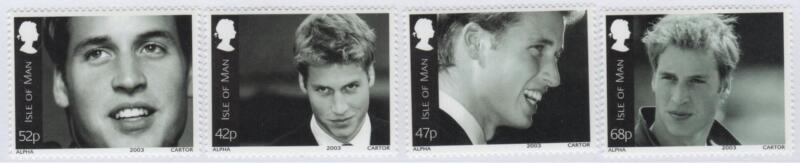 Francobolli Man Anno 2003 21esimo compleanno del Principe William