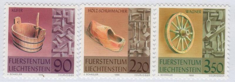 Francobolli Liechtenstein Anno 1998 Vecchio artigianato Prima serie