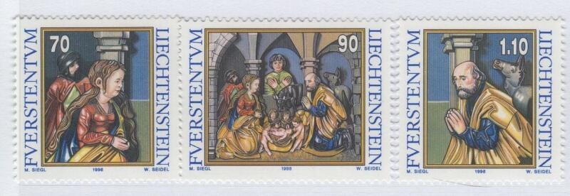 Francobolli Liechtenstein Anno 1998 Natale Presepi del XVI secolo