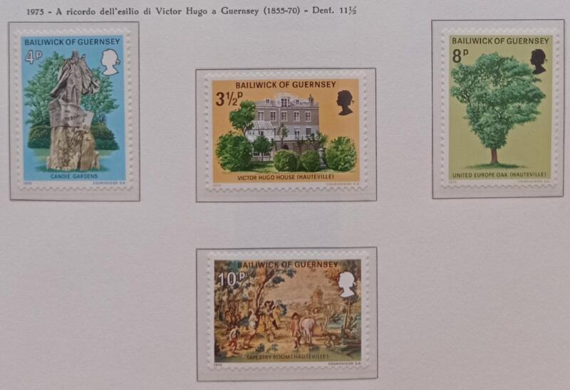 Francobolli Guernsey Anno 1975 Victor Hugo a Guernsey