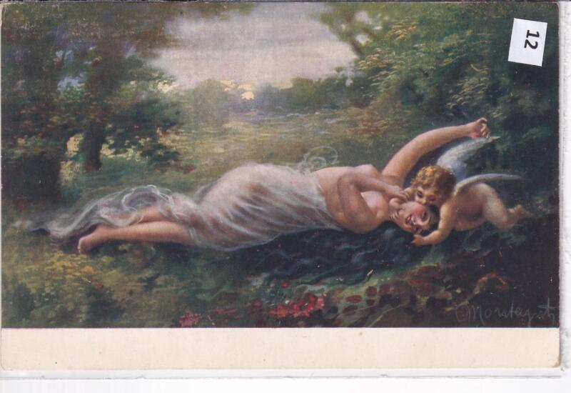 Cartolina d’epoca nudo di donna autore MONTAGUTI