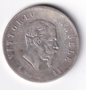 Moneta Italia Regno Vittorio Emanuele II Anno 1863 Napoli Lire 2 STEMMA