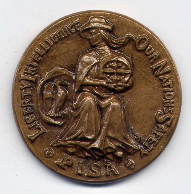 Medaglia commemorativa LIBERTY INTELLIGENCE OUR NATIONS SAFETY PISA - Lions Club Pisa XX Anniversario Charter Night 1957-1977