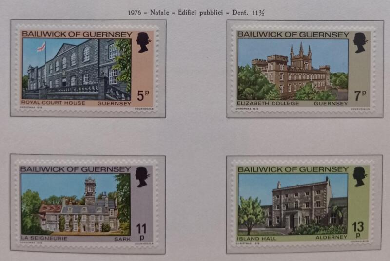 Francobolli Guernsey Anno 1976 Edifici di valore architettonico