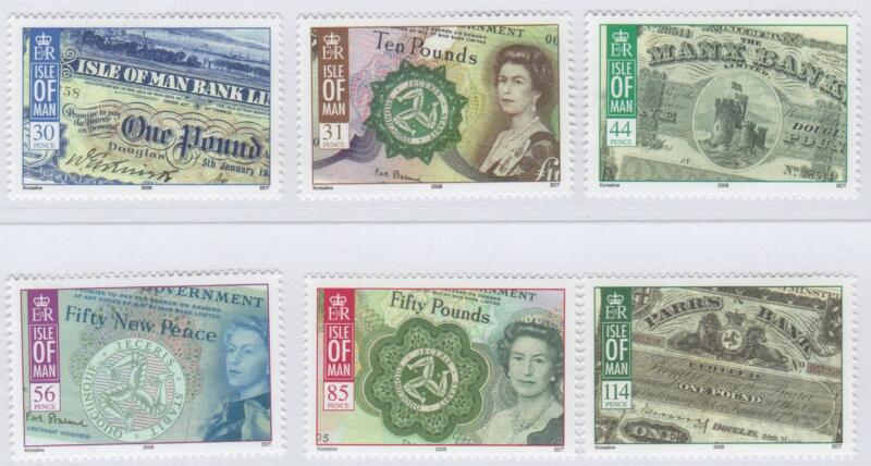 Francobolli Man Anno 2008 Banconote dell’Isola di Man