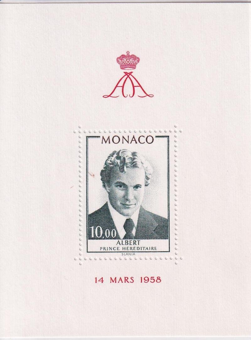 Foglietto Monaco Anno 1980 21esimo compleanno del Principe ereditario Alberto