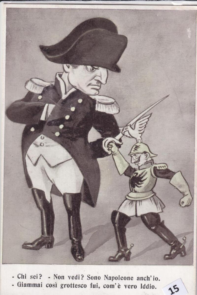 Cartolina satirica d'epoca Chi sei? Non vedi? Sono Napoleone anch’io