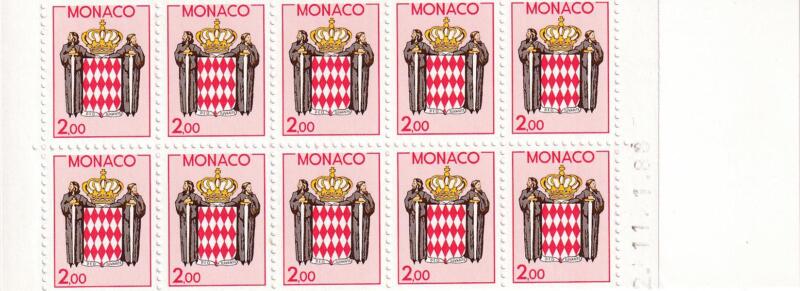 Libretto Monaco Anno 1988 Stemma stilizzato di Monaco