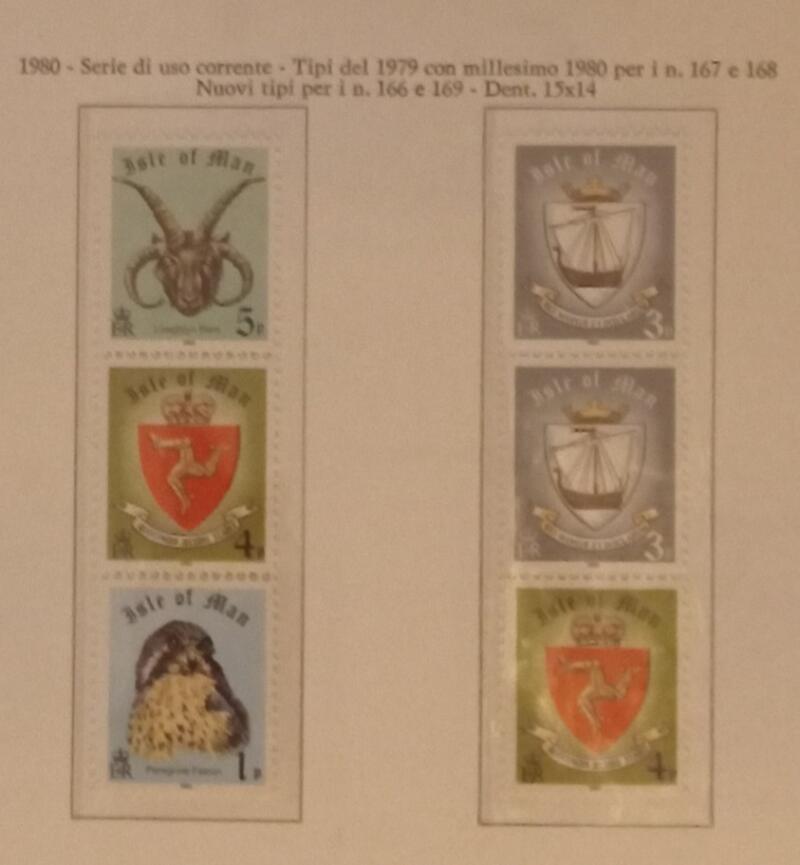 Francobolli Man Anno 1980 Nuovi tipi del 137 e 138 con millesimo 1980