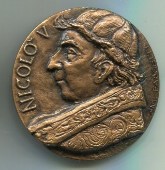 Medaglia commemorativa. NICOLO’ V. VI Centenario TOMMASO PARENTVCELLI DA SARZANA nato a Pisa nel 1397