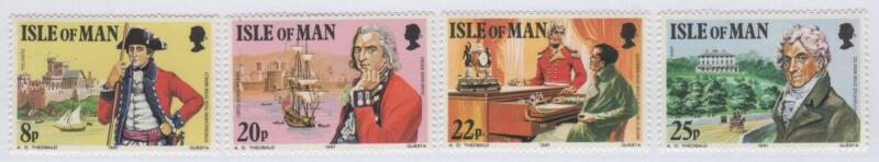 Francobolli Man Anno 1981 150esimo anniversario della morte del Colonello Mark Wilks