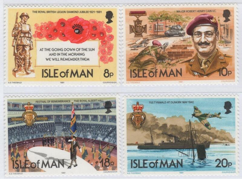 Francobolli Man Anno 1981 60esimo anniversario della Legione Britannica