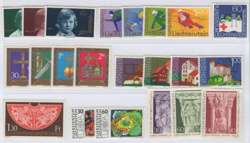 Francobolli Liechtenstein Anno 1975 Annata completa