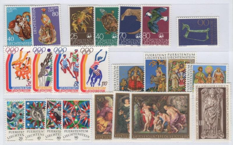 Francobolli Liechtenstein Anno 1976 Annata completa