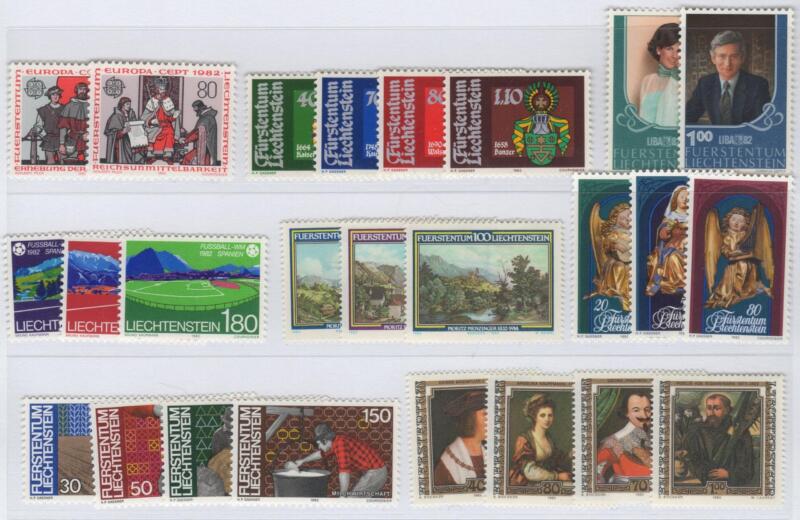 Francobolli Liechtenstein Anno 1982 Annata completa