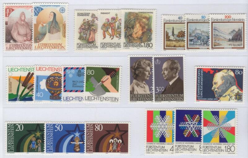Francobolli Liechtenstein Anno 1983 Annata completa