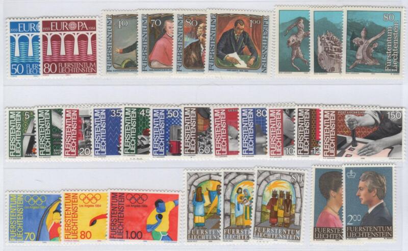 Francobolli Liechtenstein Anno 1984 Annata completa