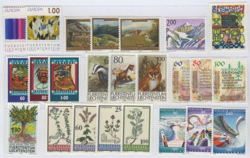 Francobolli Liechtenstein Anno 1993 Annata completa