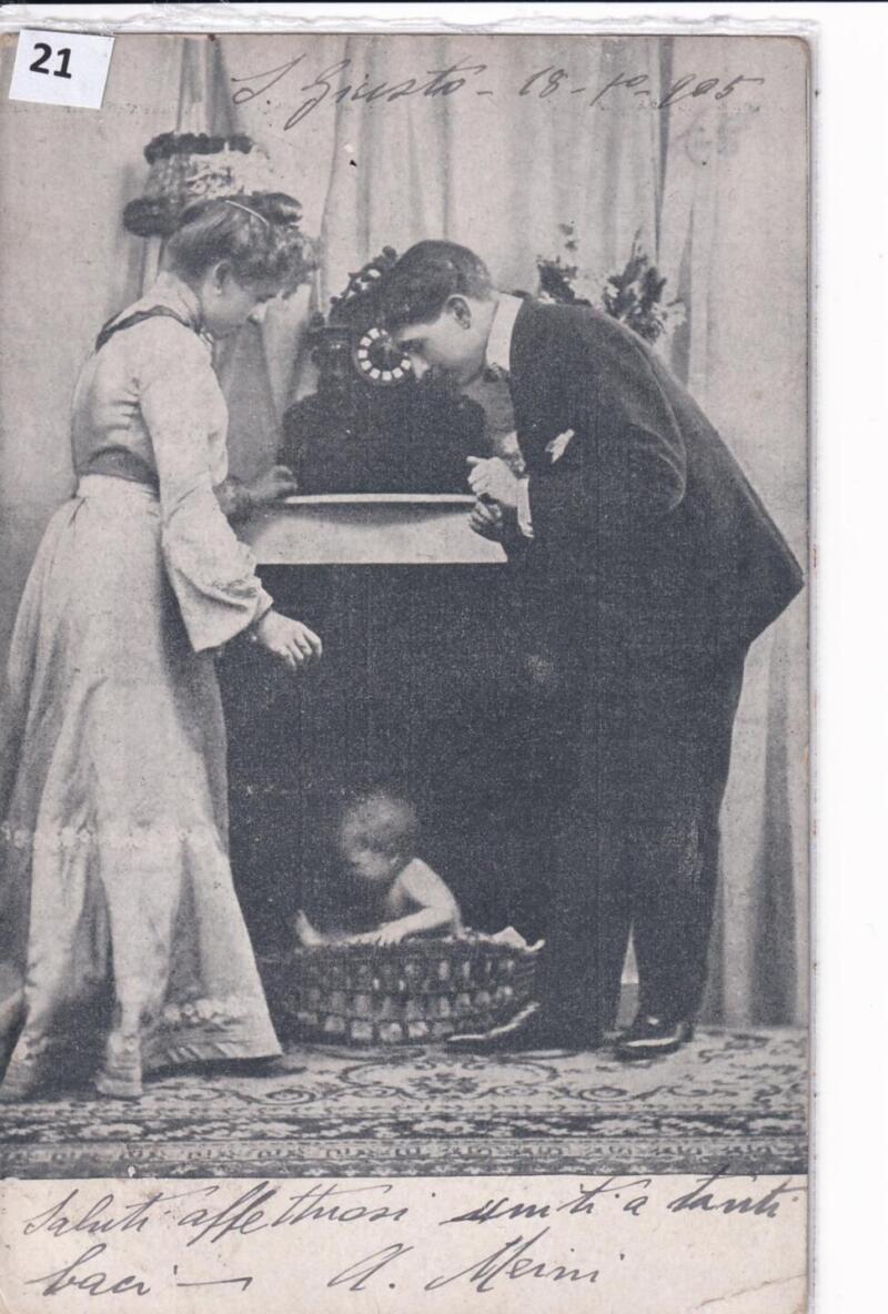 Cartolina d'epoca Riproduzione di scena di film