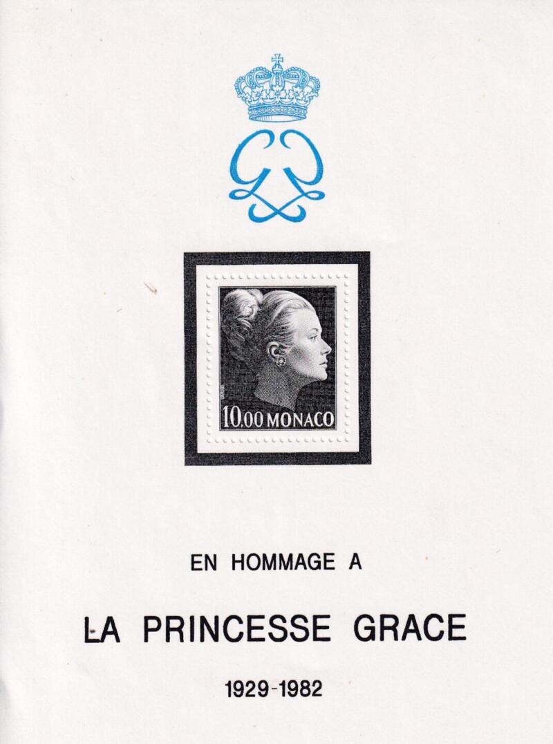 Foglietto Monaco Anno 1982 Omaggio alla Principessa Grace