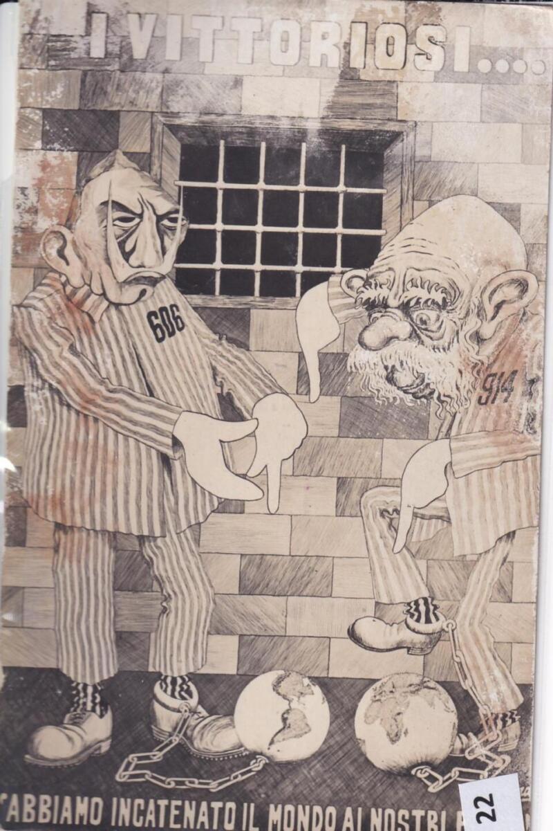 Cartolina satirica d'epoca I VITTORIOSI