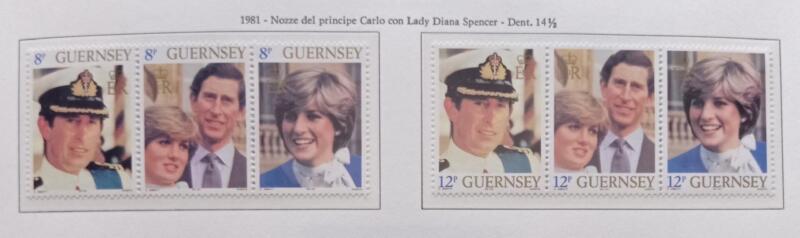 Francobolli Guernsey Anno 1981 Nozze del Principe Carlo con Lady Dana Spencer