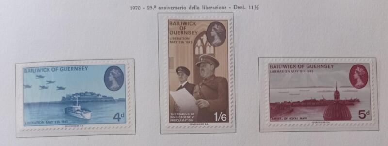 Francobolli Guernsey Anno 1970 25esimo anniversario della Liberazione