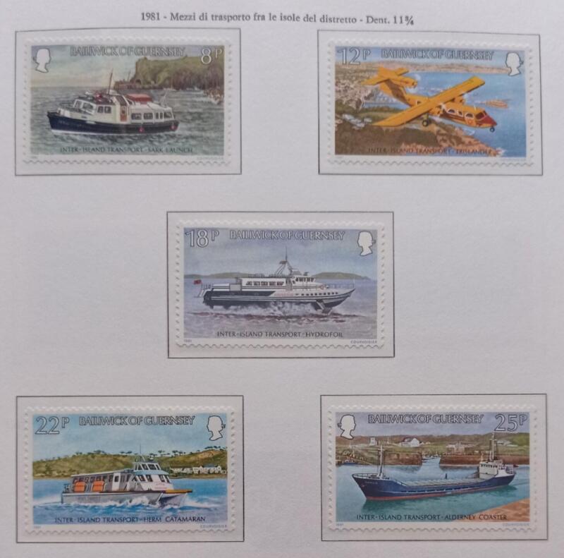 Francobolli Guernsey Anno 1981 Mezzi di trasporto tra le isole del distretto