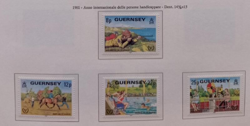 Francobolli Guernsey Anno 1981 Anno internazionale delle persone handicappate