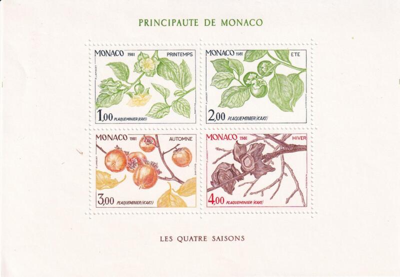 Foglietto Monaco Anno 1983 Le quattro stagioni del fico