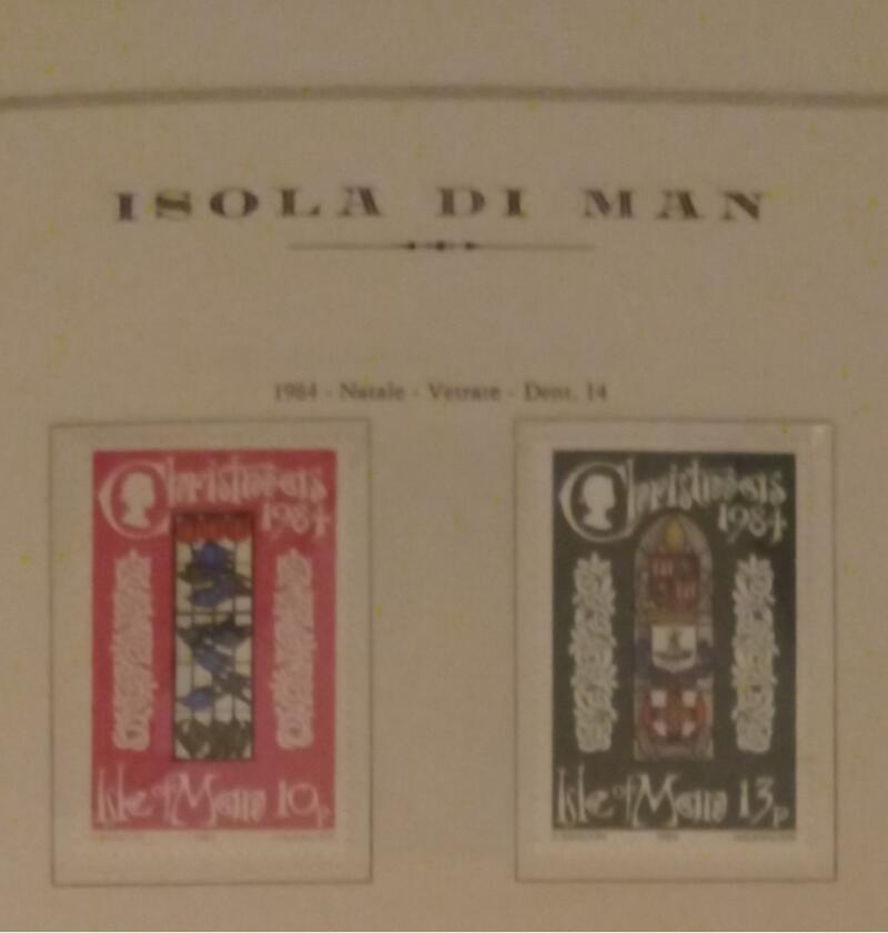 Francobolli Man Anno 1984 Natale Vetrate