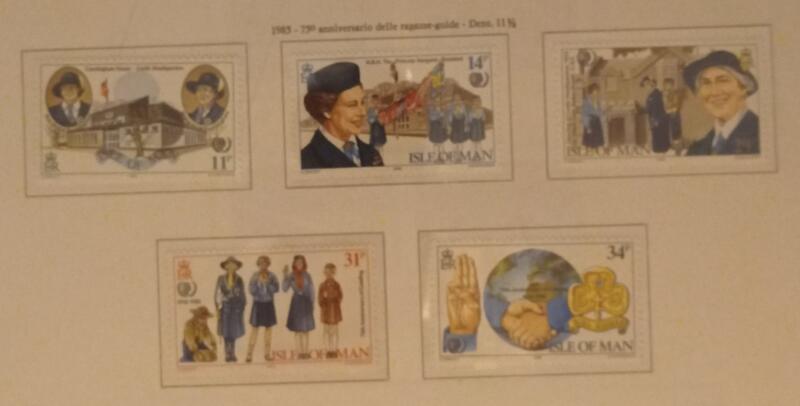 Francobolli Man Anno 1985 75esimo anniversario del movimento scoutistico femminile