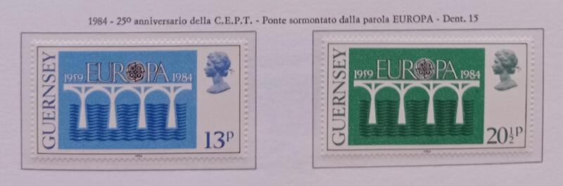 Francobolli Guernsey Anno 1984 Europa 25esimo anniversario della CEPT
