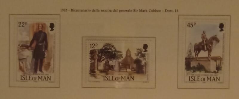 Francobolli Man Anno 1985 Bicentenario della nascita del Generale Mark Cubbon