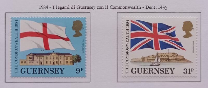 Francobolli Guernsey Anno 1984 Commemorazione del Commonwealth