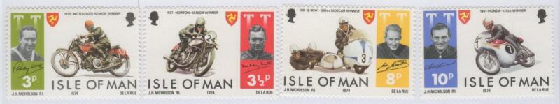 Francobolli Man Anno 1974 Motociclismo Vincitori del Tourist Trophy