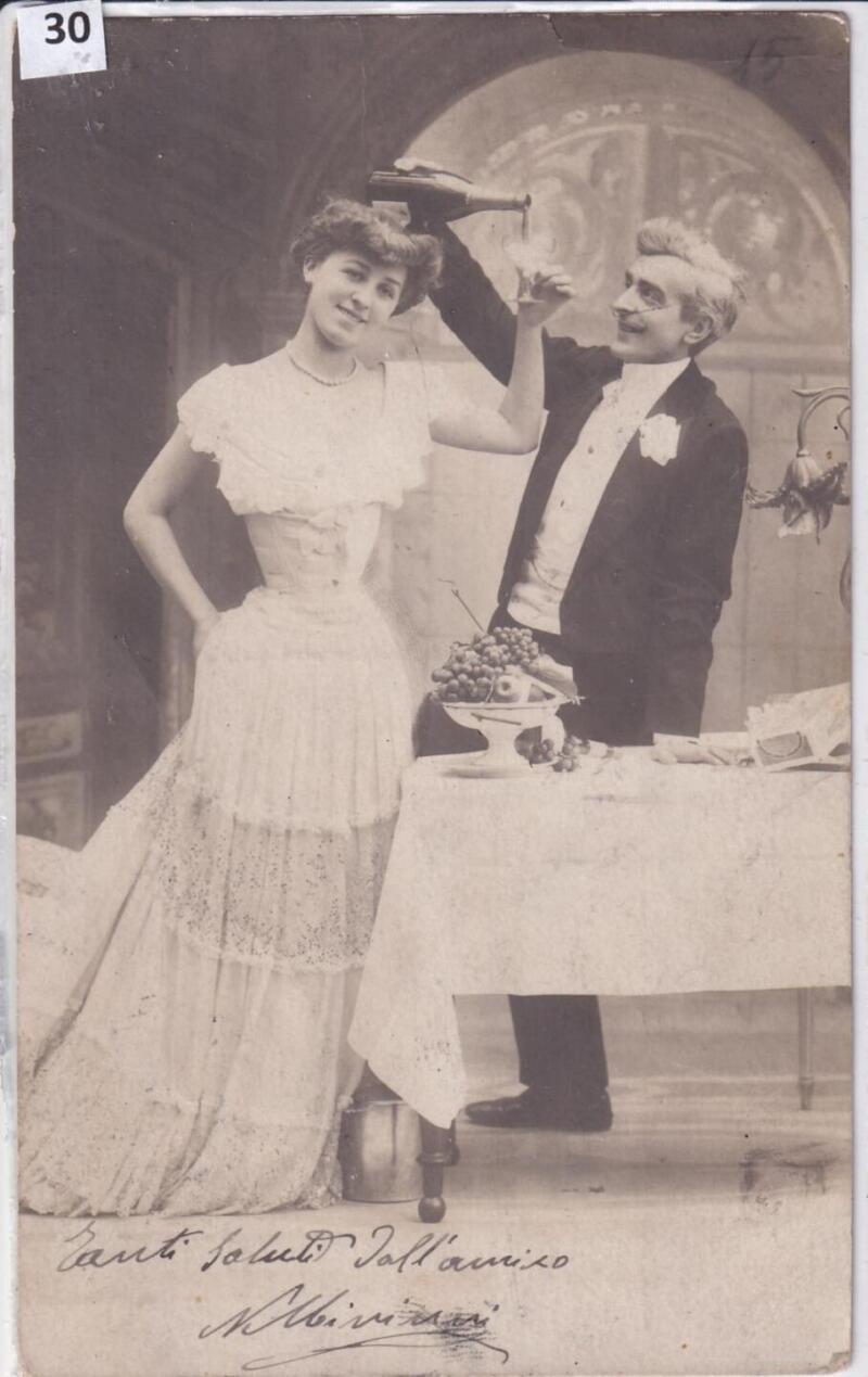 Cartolina d'epoca Riproduzione scena di spettacolo-film