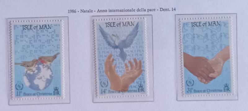 Francobolli Man Anno 1986 Natale Anno mondiale della pace