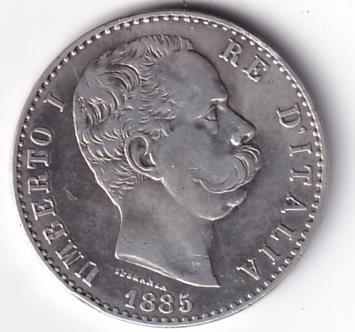 Moneta Italia Regno Umberto I Anno 1884 Roma Lire 2 STEMMA