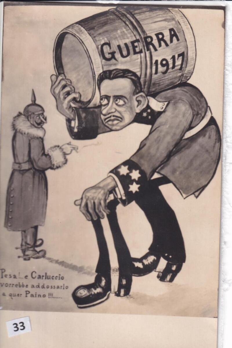 Cartolina satirica d'epoca GUERRA 1917