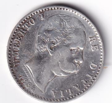 Moneta Italia Regno Umberto I Anno 1885 Roma Lire 2 STEMMA