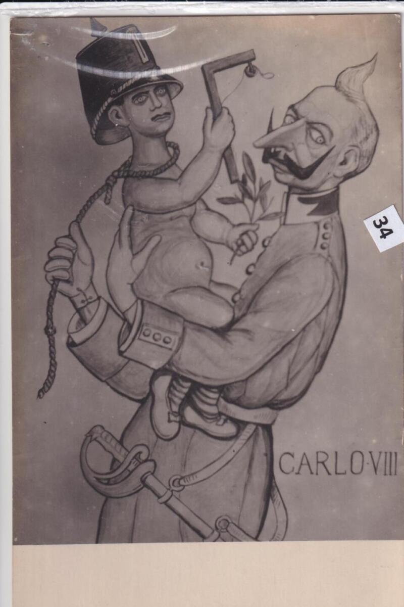 Cartolina satirica d'epoca CARLO VIII