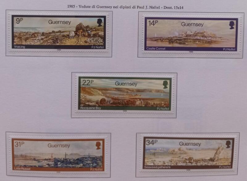 Francobolli Guernsey Anno 1985 Vedute di Guernsey Dipinti di Paul Naftel