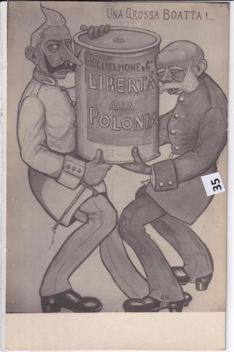 Cartolina satirica d'epoca UNA GROSSA BOATTA!..