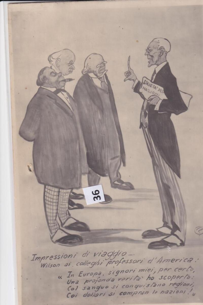Cartolina satirica d'epoca IMPRESSIONI DI VIAGGIO
