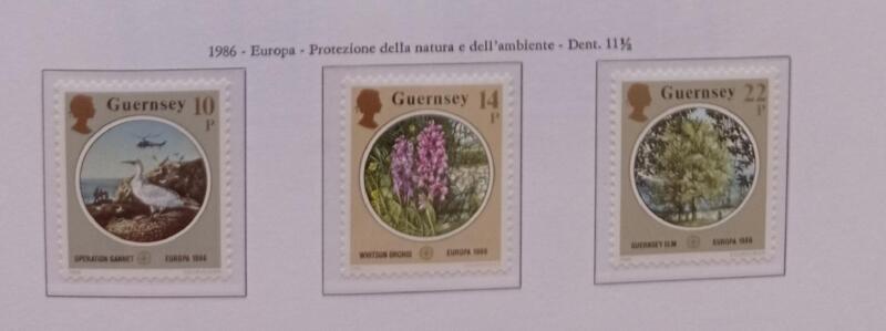 Francobolli Guernsey Anno 1986 Europa Promozione della natura e dell'ambiente