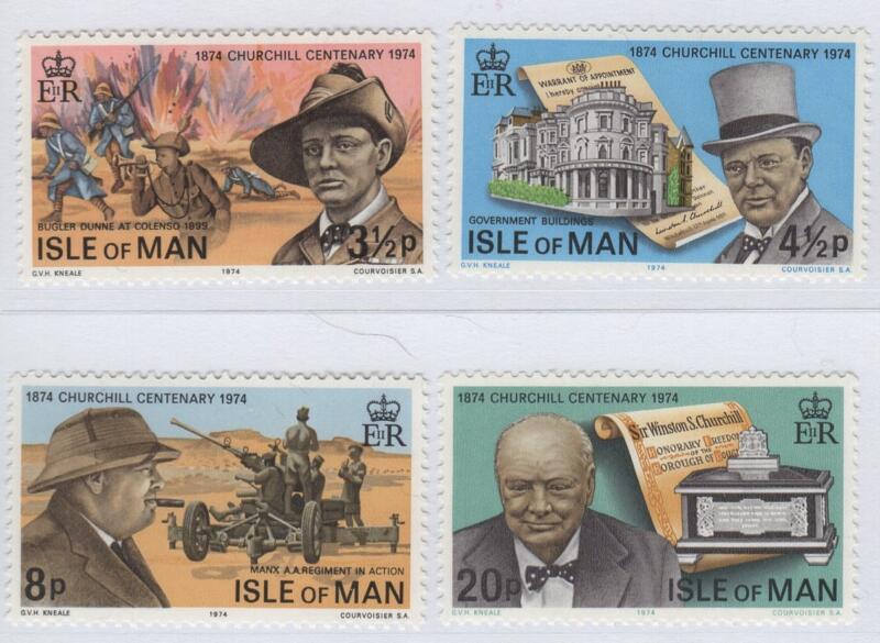 Francobolli Man Anno 1974 Centenario della nascita di W. Churchill