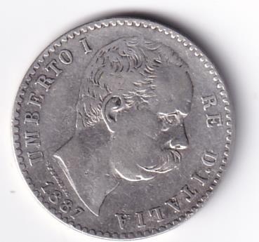 Moneta Italia Regno Umberto I Anno 1883 Roma Lire 2 STEMMA
