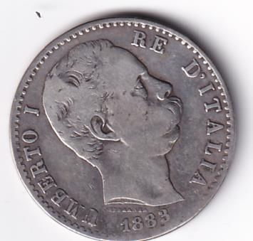 Moneta Italia Regno Umberto I Anno 1883 Roma Lire 2 STEMMA