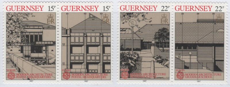 Francobolli Guernsey Anno 1987 Europa Architettura moderna
